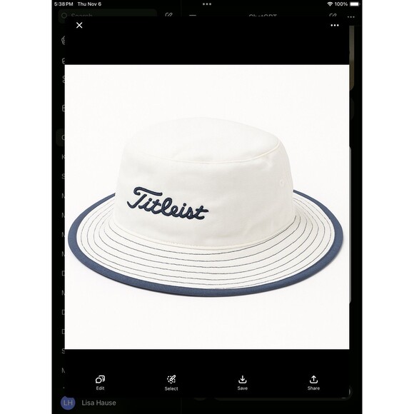 Titleist Other - Titleist Boonie Bucket Hat White With Blue Trim Adult Size Small/Medium New Golf